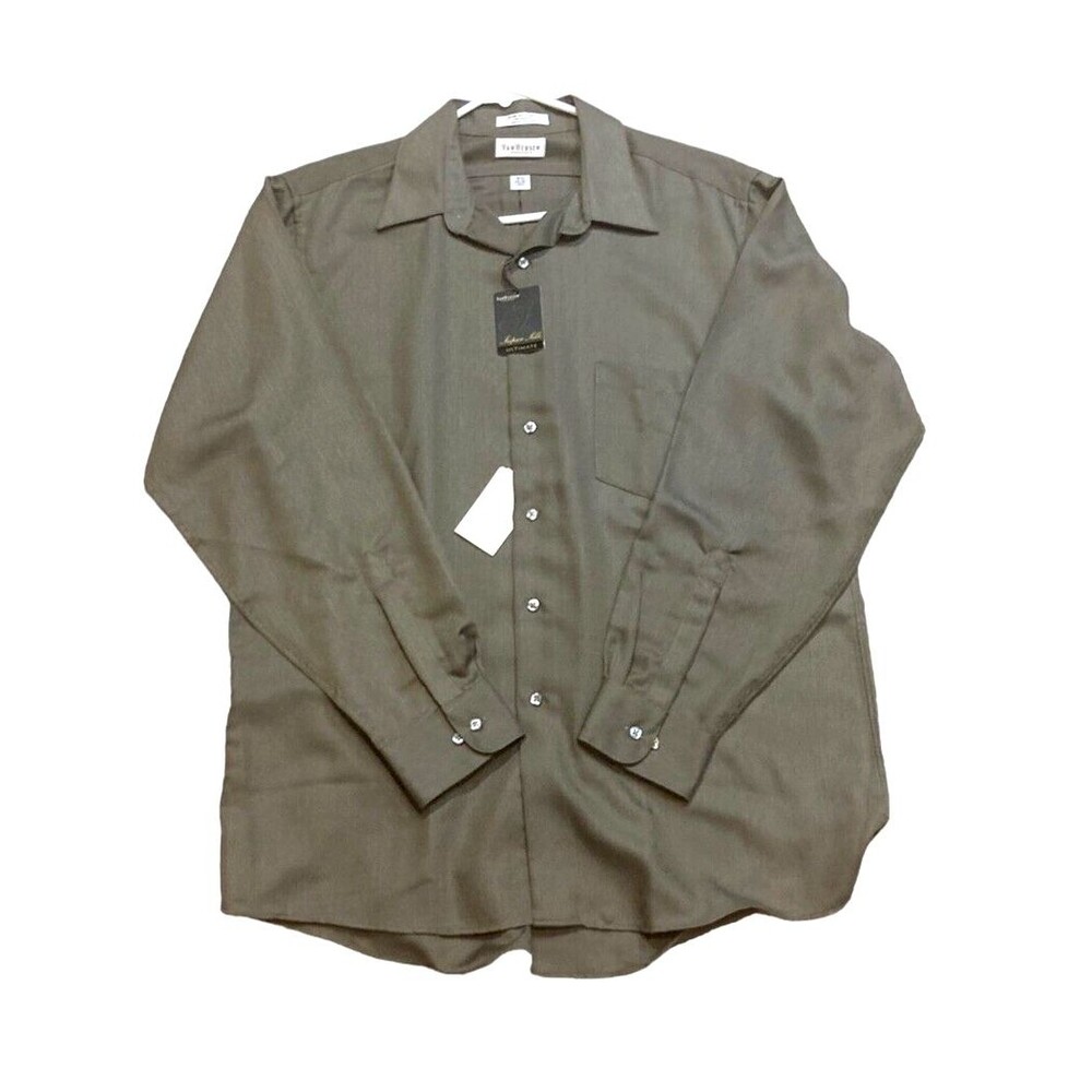 NWT Men's dress shirt Super Silk Ultimate Van Heusen button up long sleeve